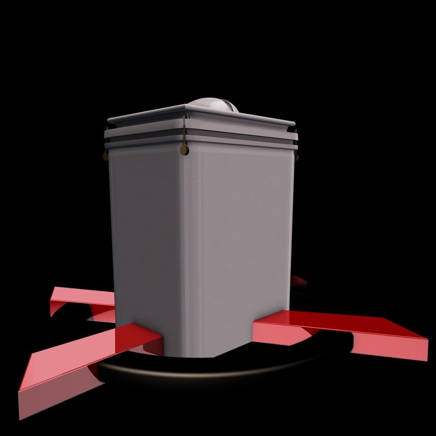 Imagem conceitual de uma urna eleitoral associada ao voto e à participação democrática